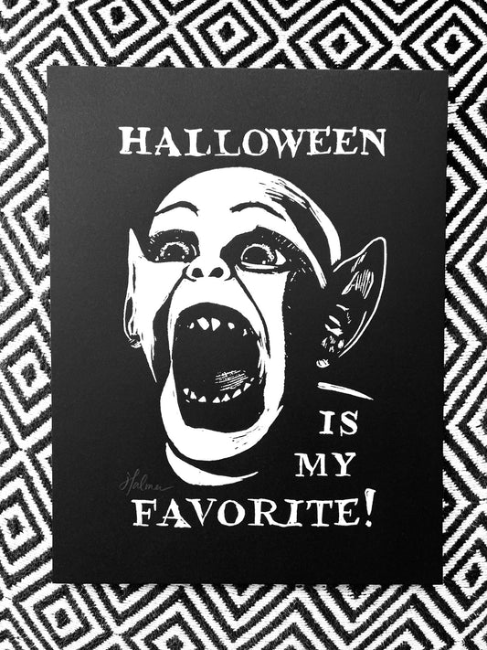 Bat Boy says: HALLOWEEN IS MY FAVORITE! - screen print - Prints