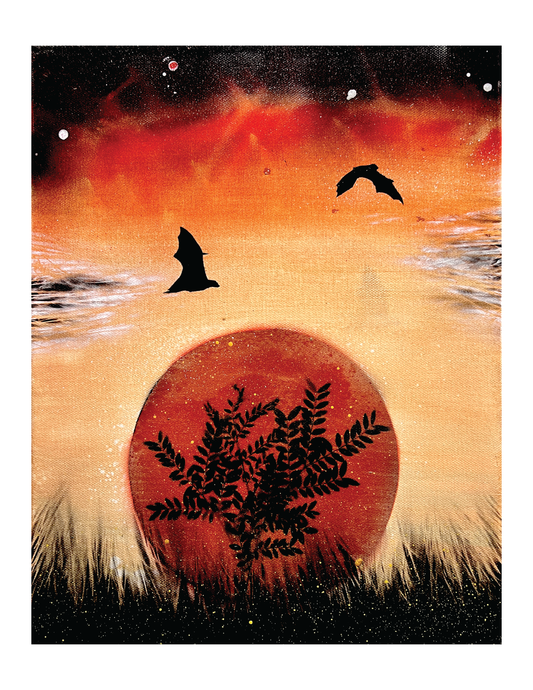Bats at Sunset / Halloween (8.5 x 11’’) color print - Arts & Crafts