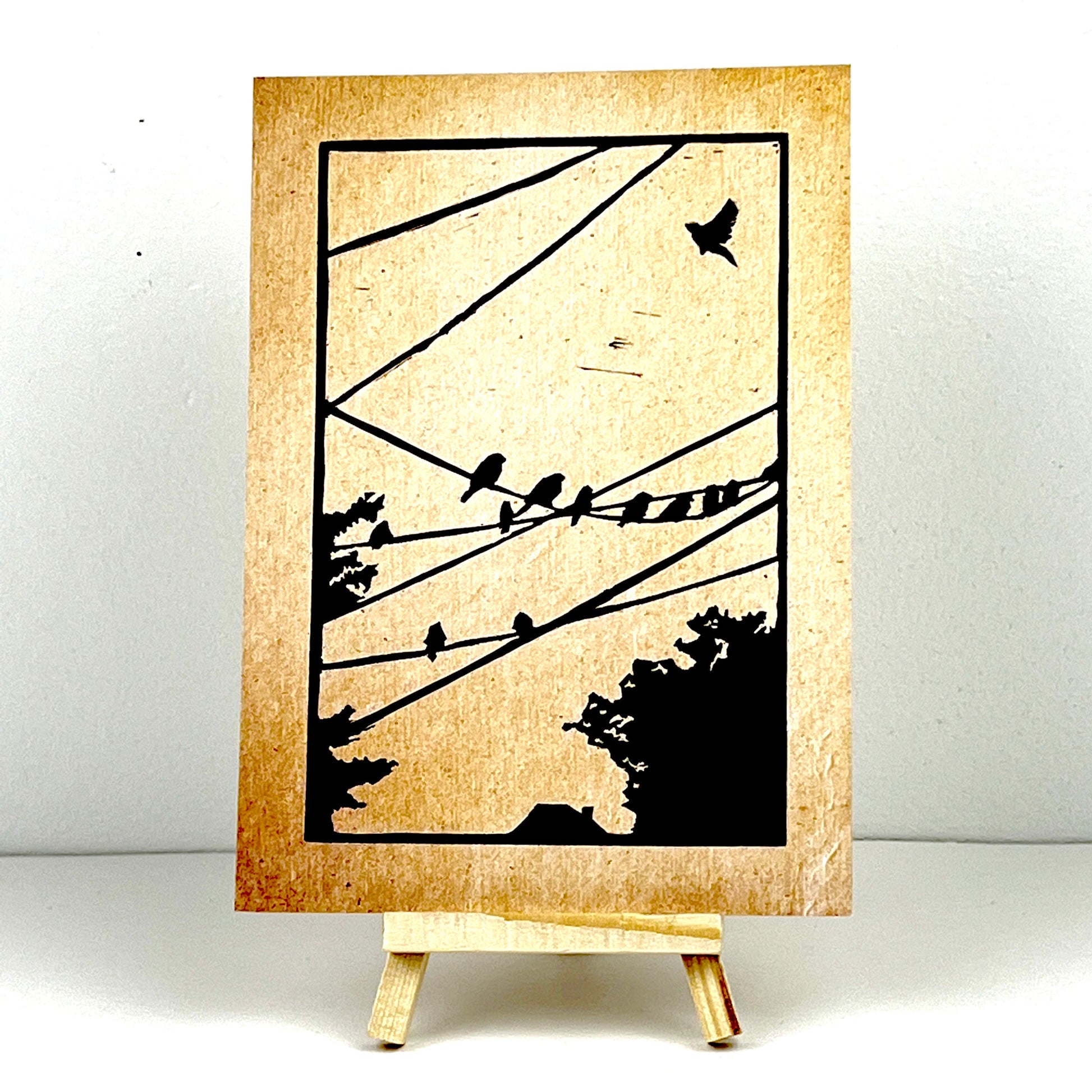Birds on Wires (triptych) - Arts & Crafts