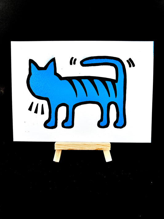 Blue Cat:: Keith Haring inspired kitty - Arts & Crafts