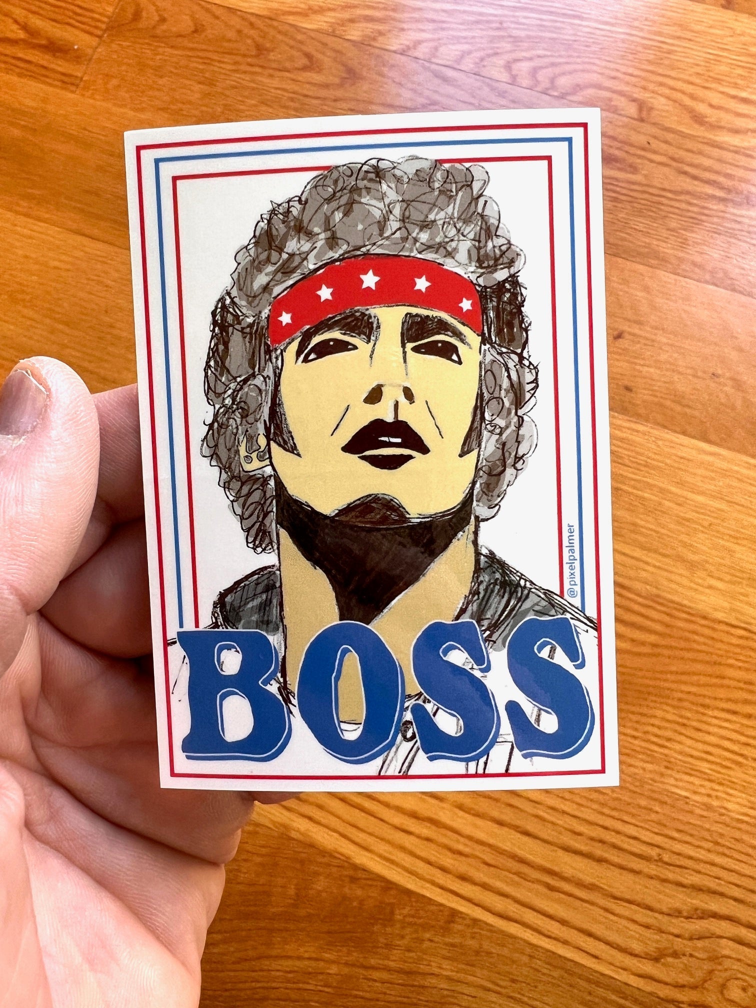 BOSS Bruce Springsteen - glossy vinyl sticker from Pixel Palmer rock n roll - Sticker