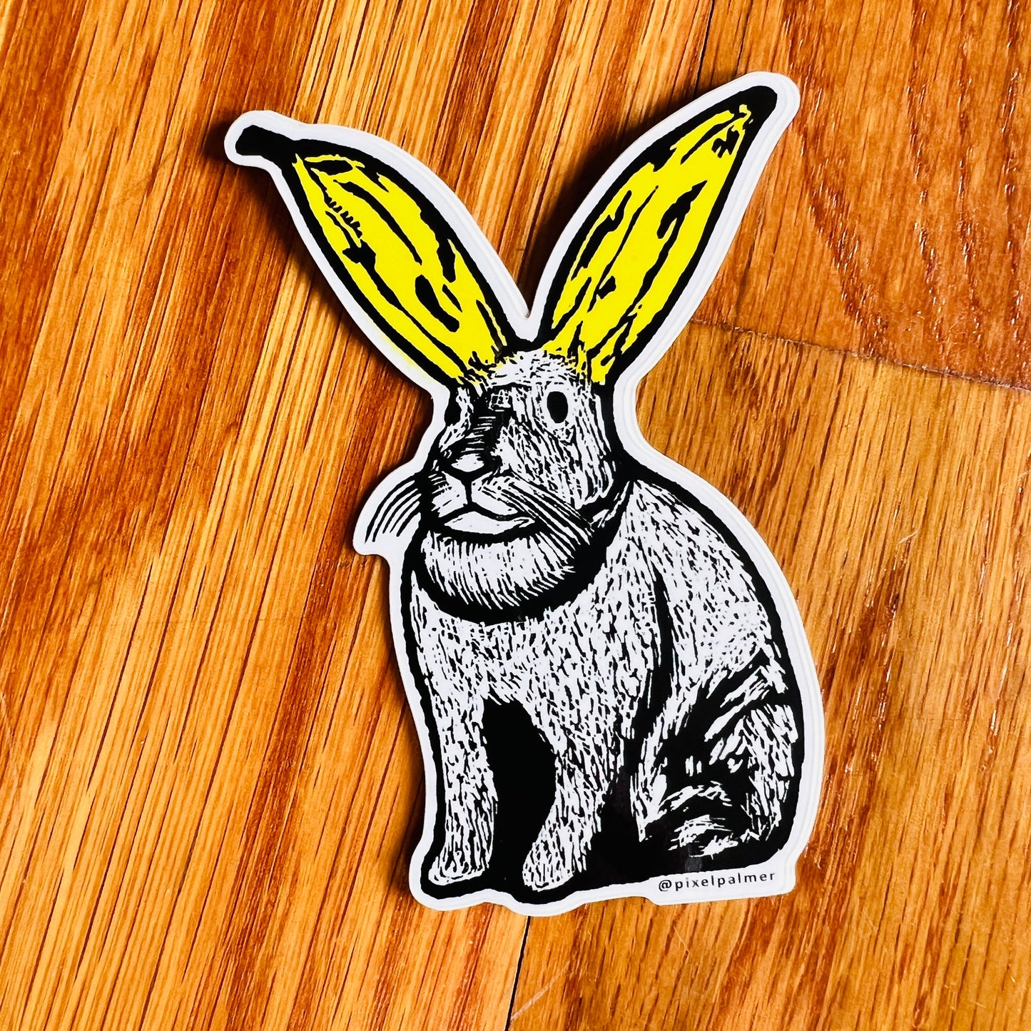Bunnana 2.75 x 4’’ glossy vinyl sticker from Pixel Palmer - Prints