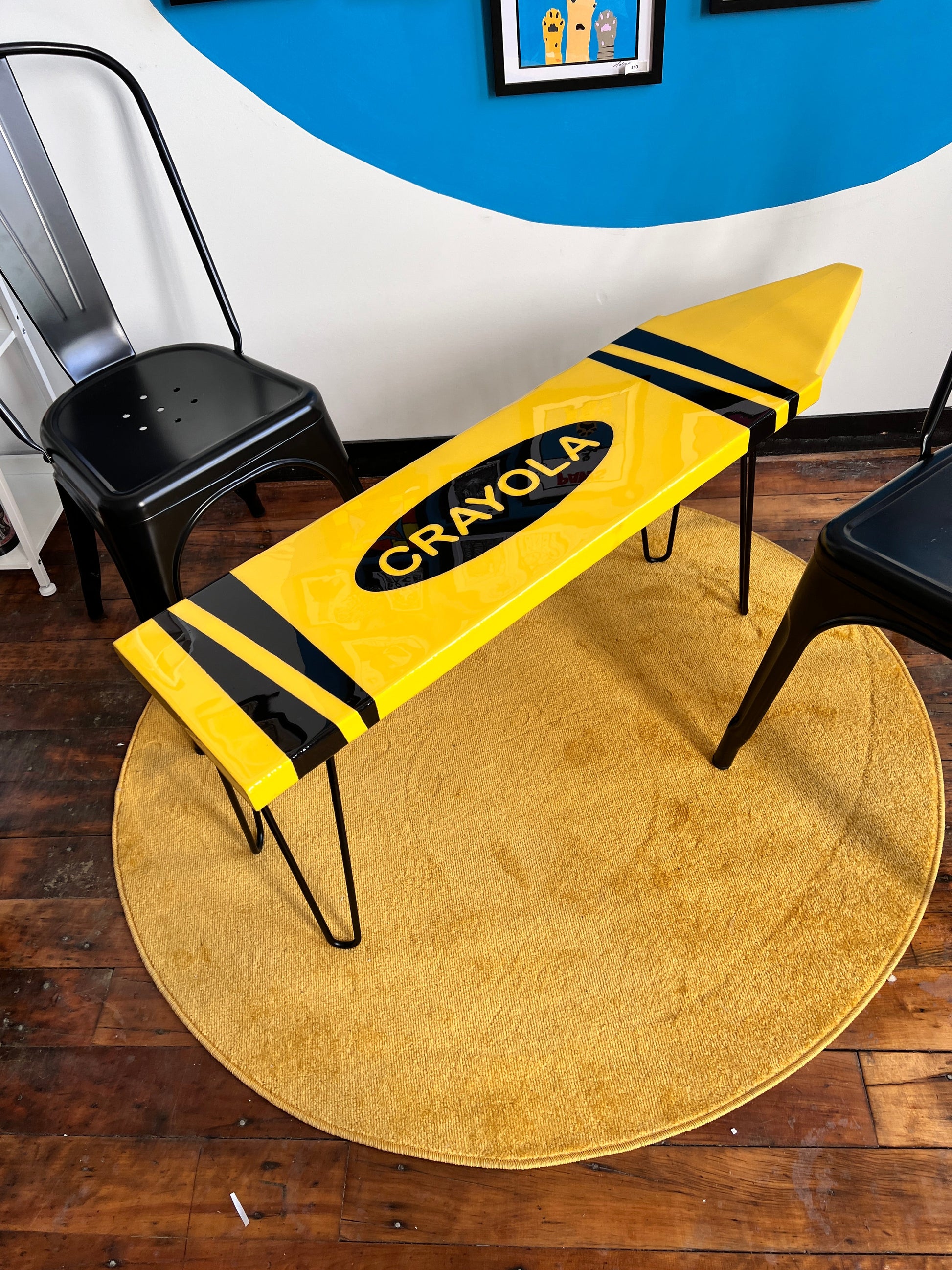 Crayola Crayon: Coffee Table: 12x48’’ with 16’’ legs - Furniture