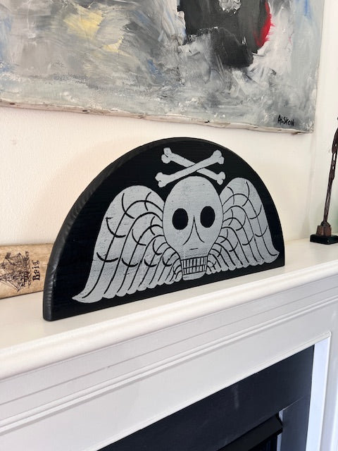 Death’s Head / Winged Skull / Gravestone - Screen Printed Wood - Prints