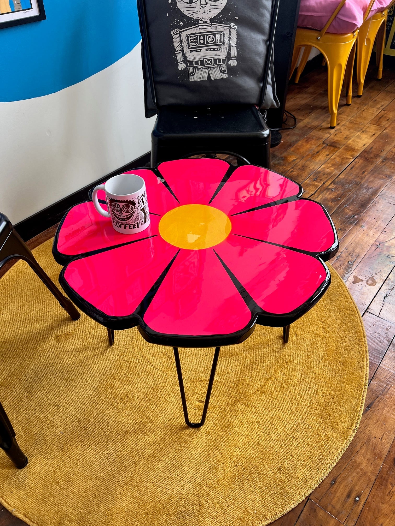Flower Power: Coffee Table: 24’’ round with 16’’ legs - Furniture