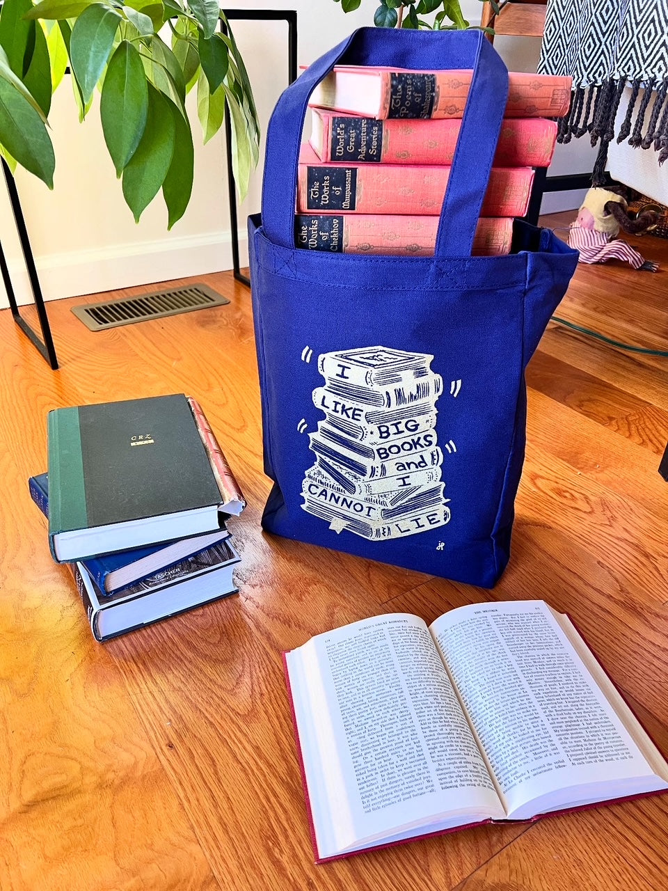 I LIKE BIG BOOKS and I cannot lie! Book Tote ~ Gusseted Heavy Canvas All Cotton - Tote Bag