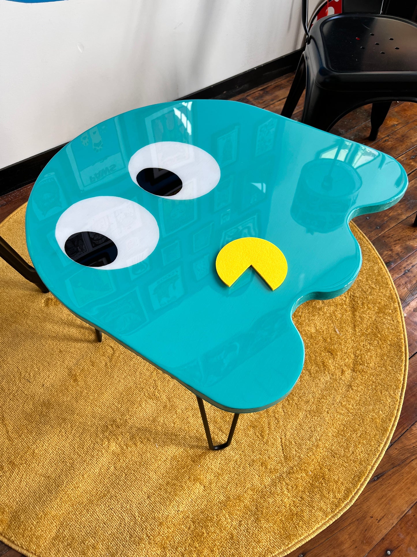 Inky Pac-Man Ghostie: Coffee Table: 24x24’’ with 16’’ legs - Furniture