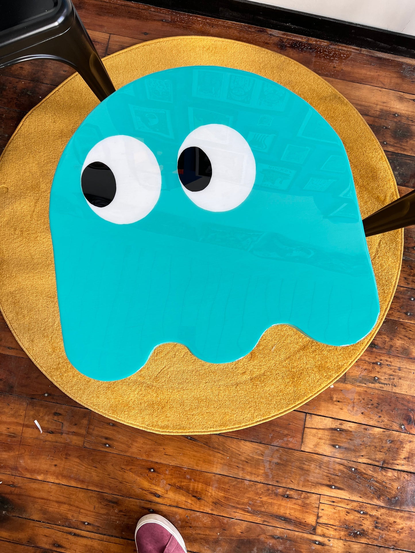 Inky Pac-Man Ghostie: Coffee Table: 24x24’’ with 16’’ legs - Furniture