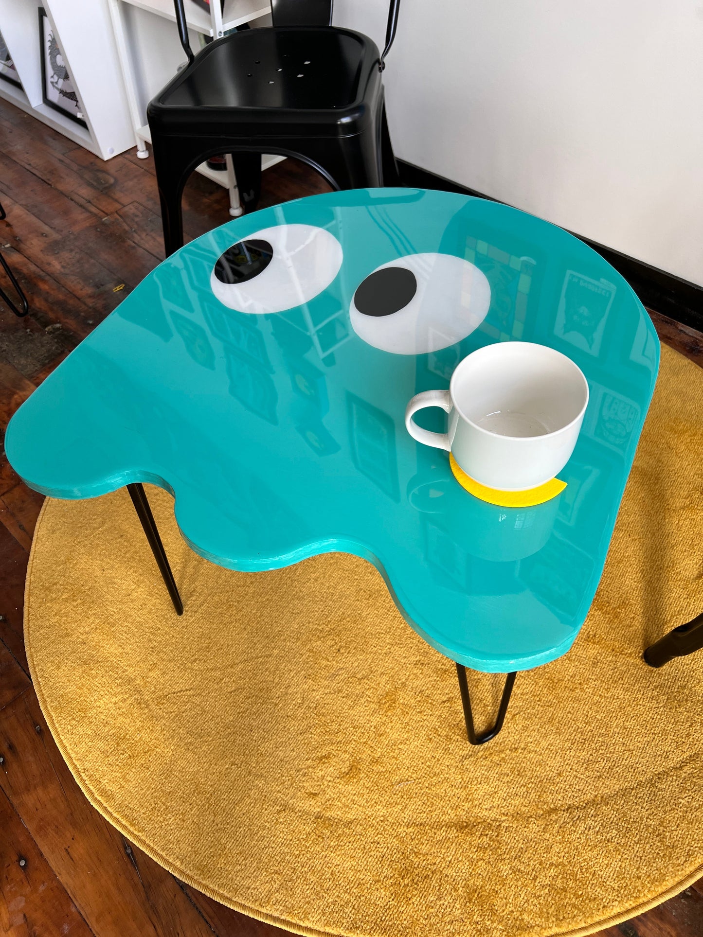 Inky Pac-Man Ghostie: Coffee Table: 24x24’’ with 16’’ legs - Furniture