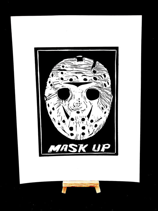 Jason Voorhees ’Mask Up’ Friday the 13th - Screen Print - Arts & Crafts