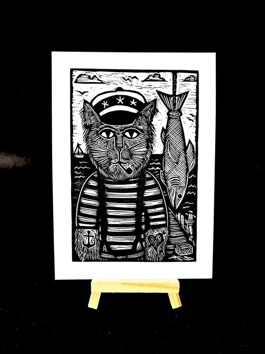 Catch of the Day - Seafaring Feline - Cat - Arts & Crafts