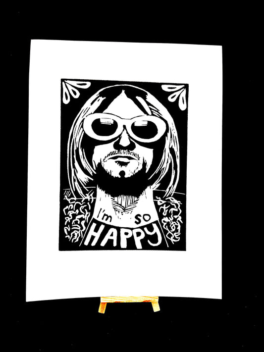 Kurt Cobain ’I’m So Happy’ - Screen Print - Arts & Crafts