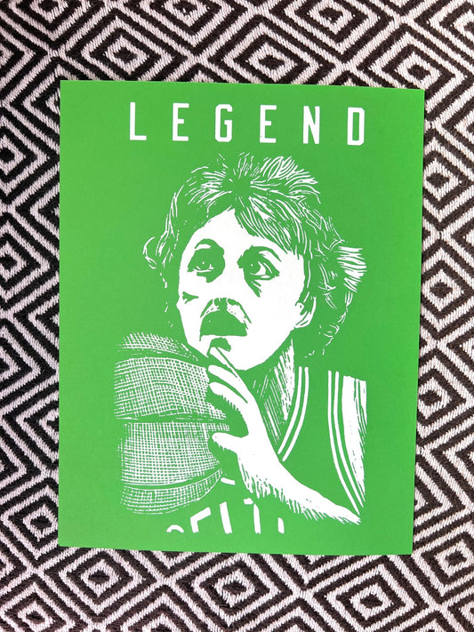 Larry ’LEGEND’ Bird - Boston Celtics (8.5 x 11’’) screen print - PRINTS