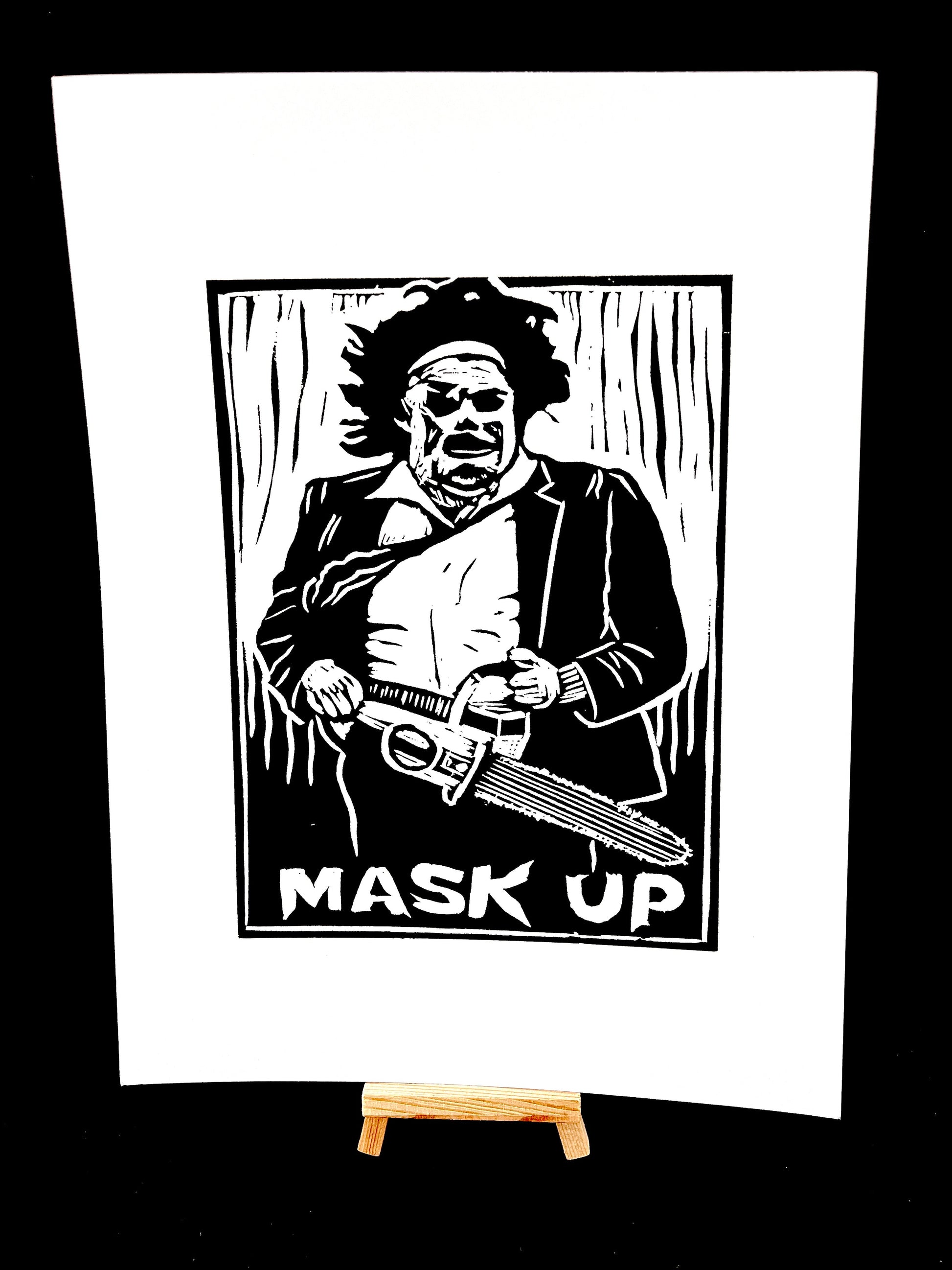 Leatherface ’Mask Up’ Texas Chainsaw Massacre - Screen Print - Arts & Crafts