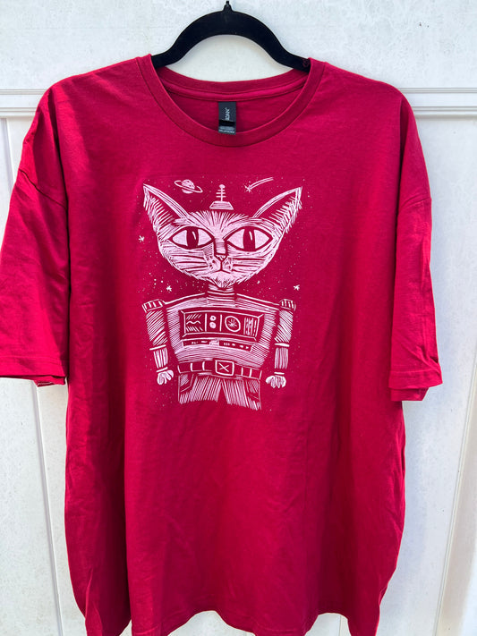 Major Tom Cat - screen print t-shirt 2XL Men’s - Arts & Crafts