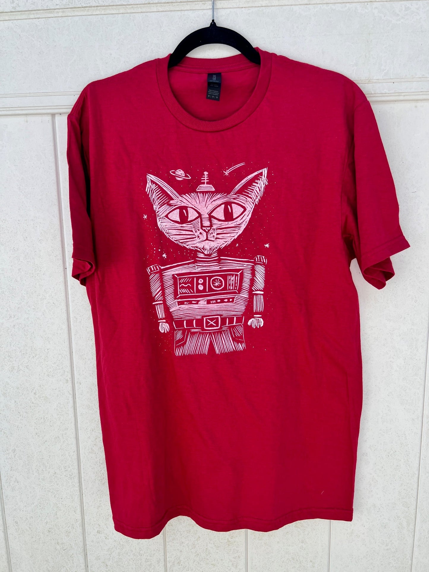 Major Tom Cat - screen print t-shirt MEDIUM Men’s - Arts & Crafts