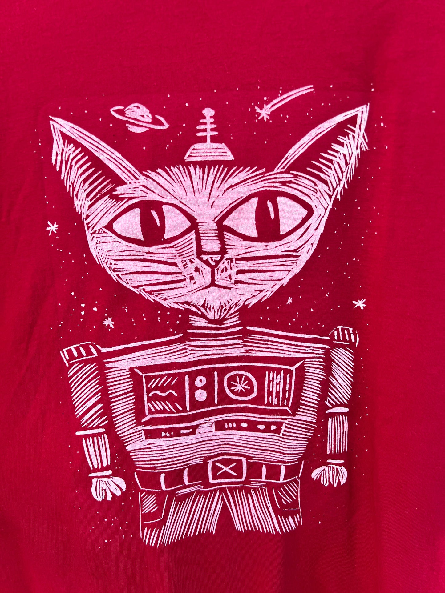 Major Tom Cat - screen print t-shirt XL Men’s - Arts & Crafts