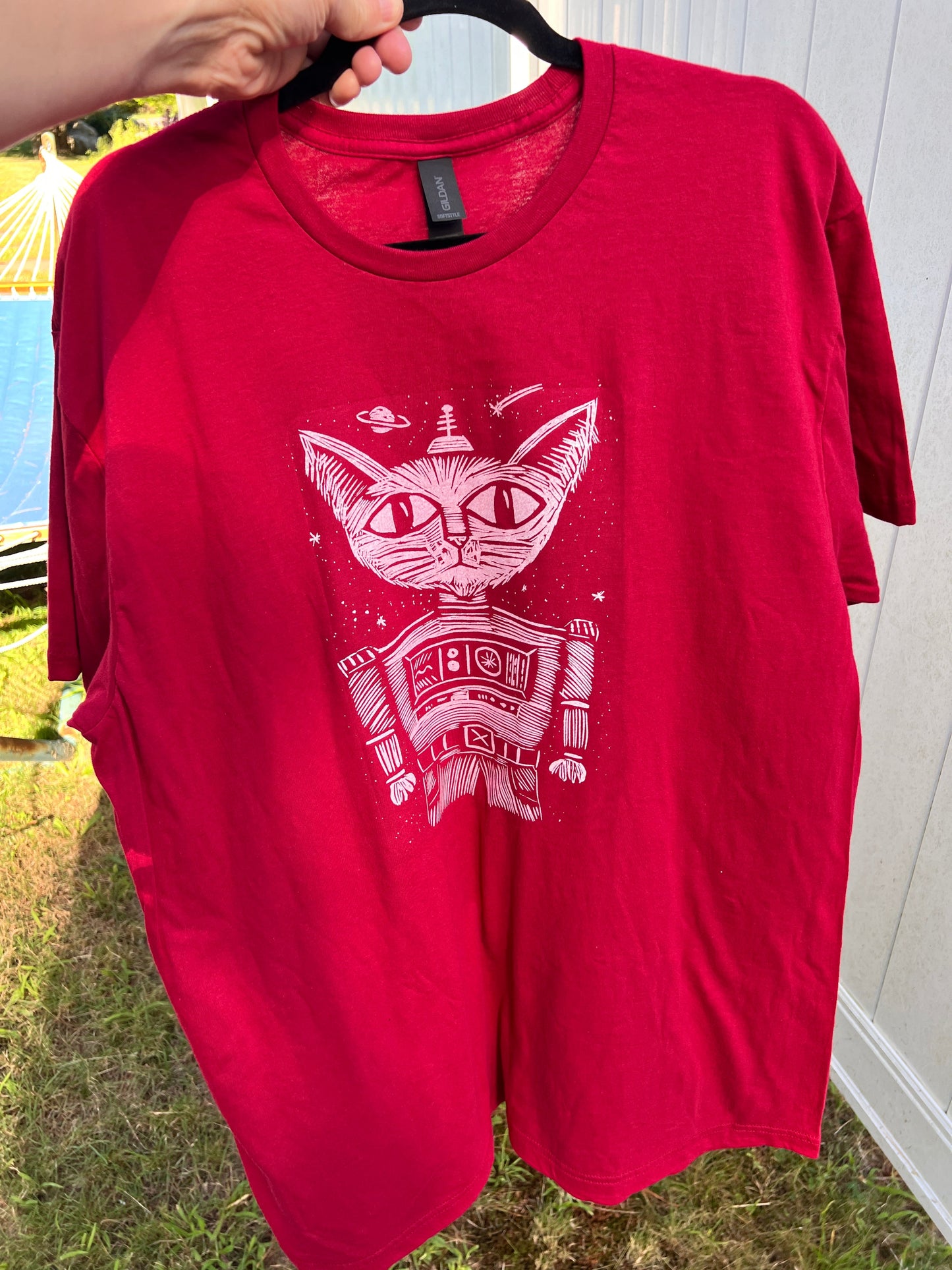 Major Tom Cat - screen print t-shirt XL Men’s - Arts & Crafts