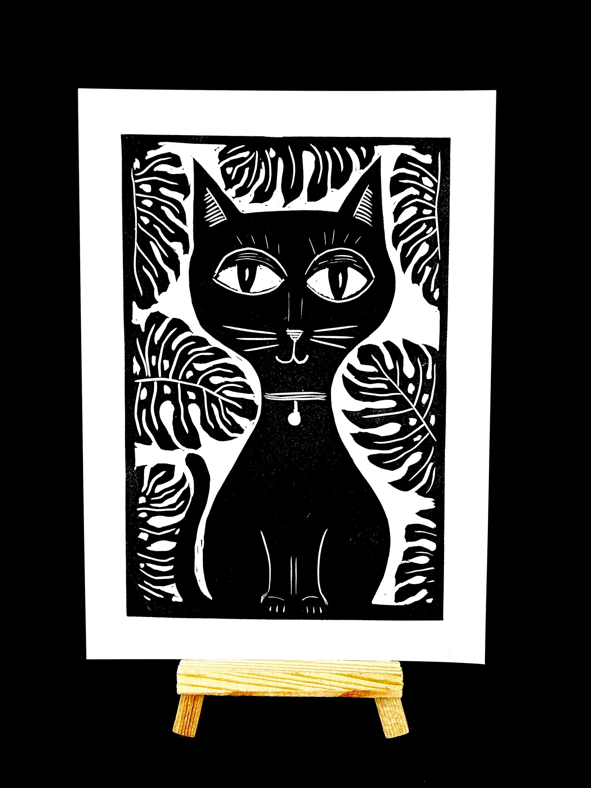 Meow-Meow Monstera - Kitty with Plants - Arts & Crafts