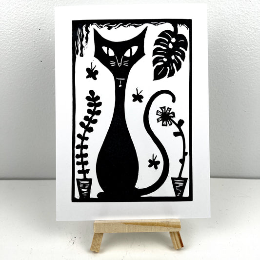 Mid-Century Kitty with Plants - Arts & Crafts