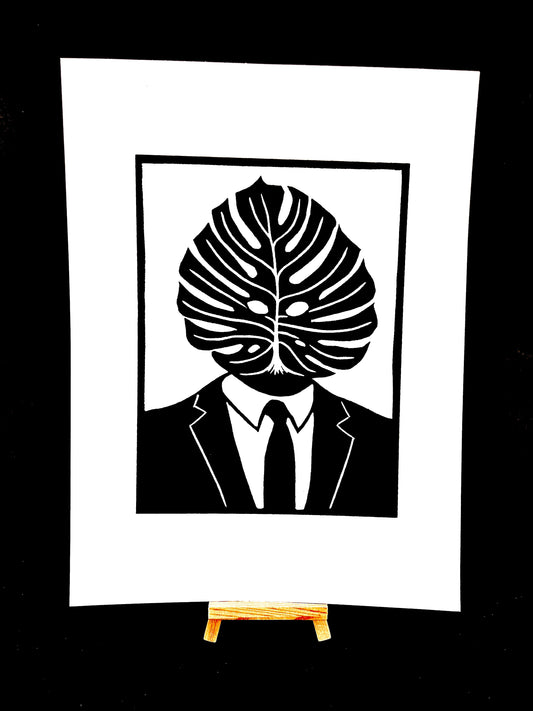 Monsieur Monstera - Screen Print - Arts & Crafts