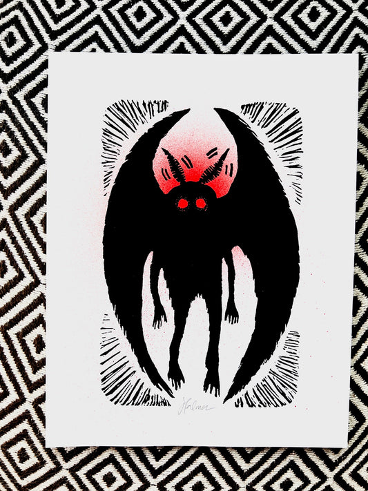 MOTHMAN - 8.5x11’’ Screen Print Halloween spooky - Prints