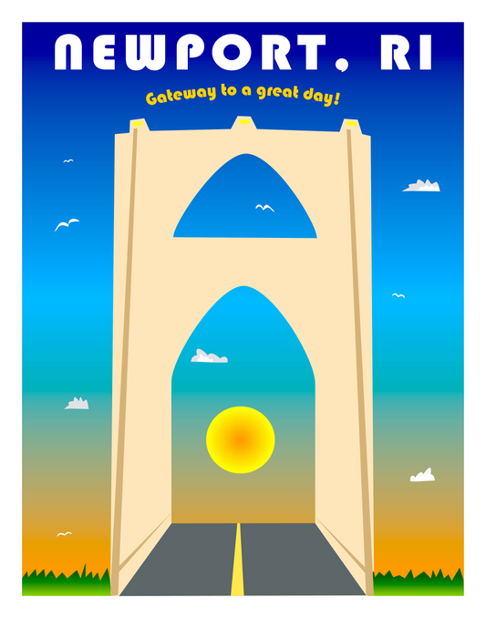 Newport RI ~ Gateway to a Great Day! / Rhode Island (8.5 x 11’’) color print - Arts & Crafts