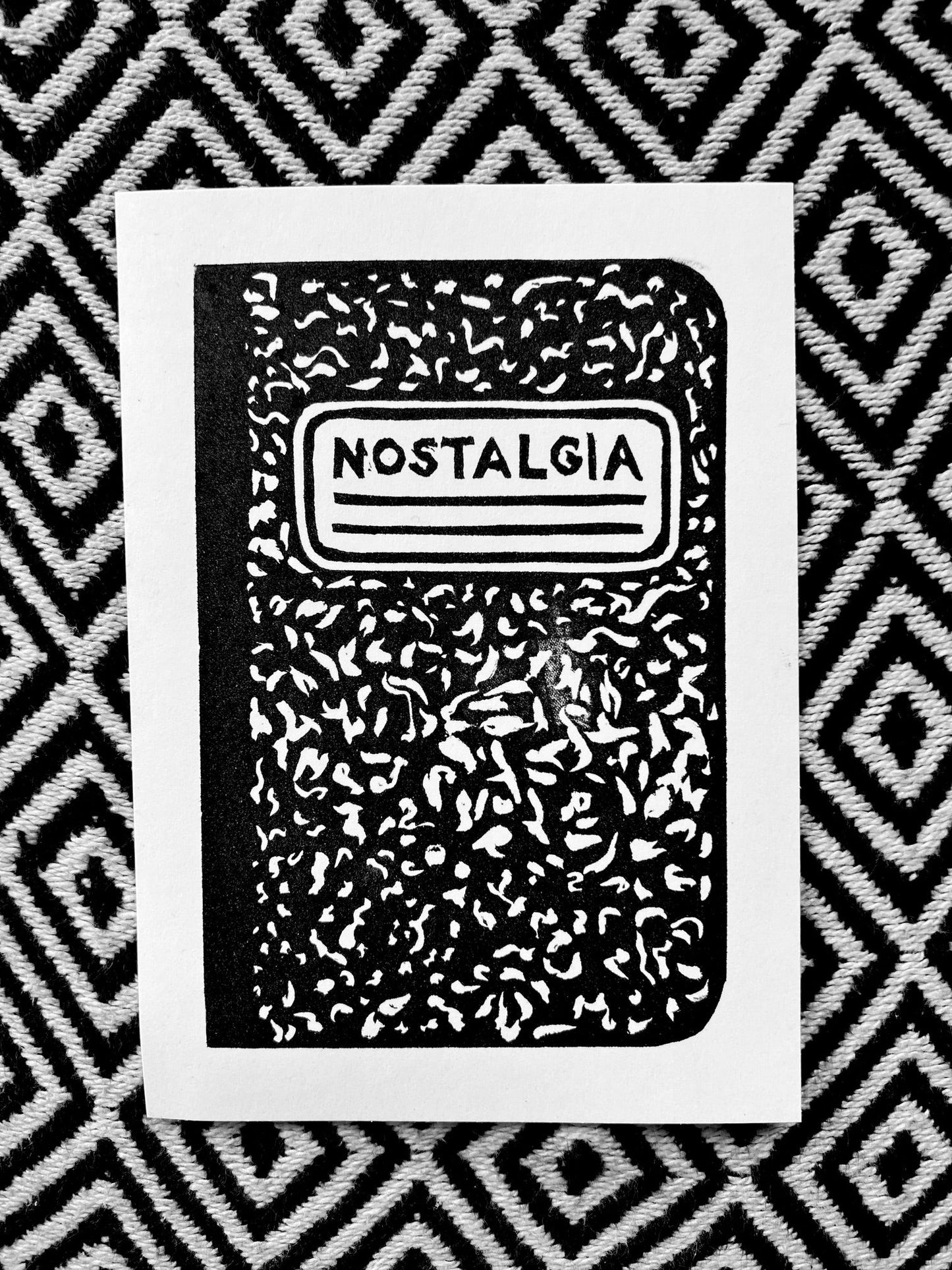 NOSTALGIA - Composition Notebook - vintage block print - Prints
