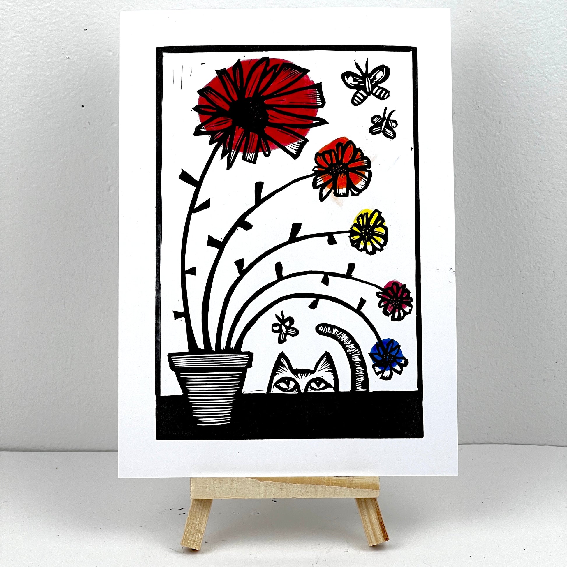 One Kitty Five Flowers Three Butterflies - Arts & Crafts