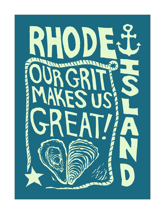 Our Grit Makes Us Great! Rhode Island (8.5 x 11’’) color print - Arts & Crafts