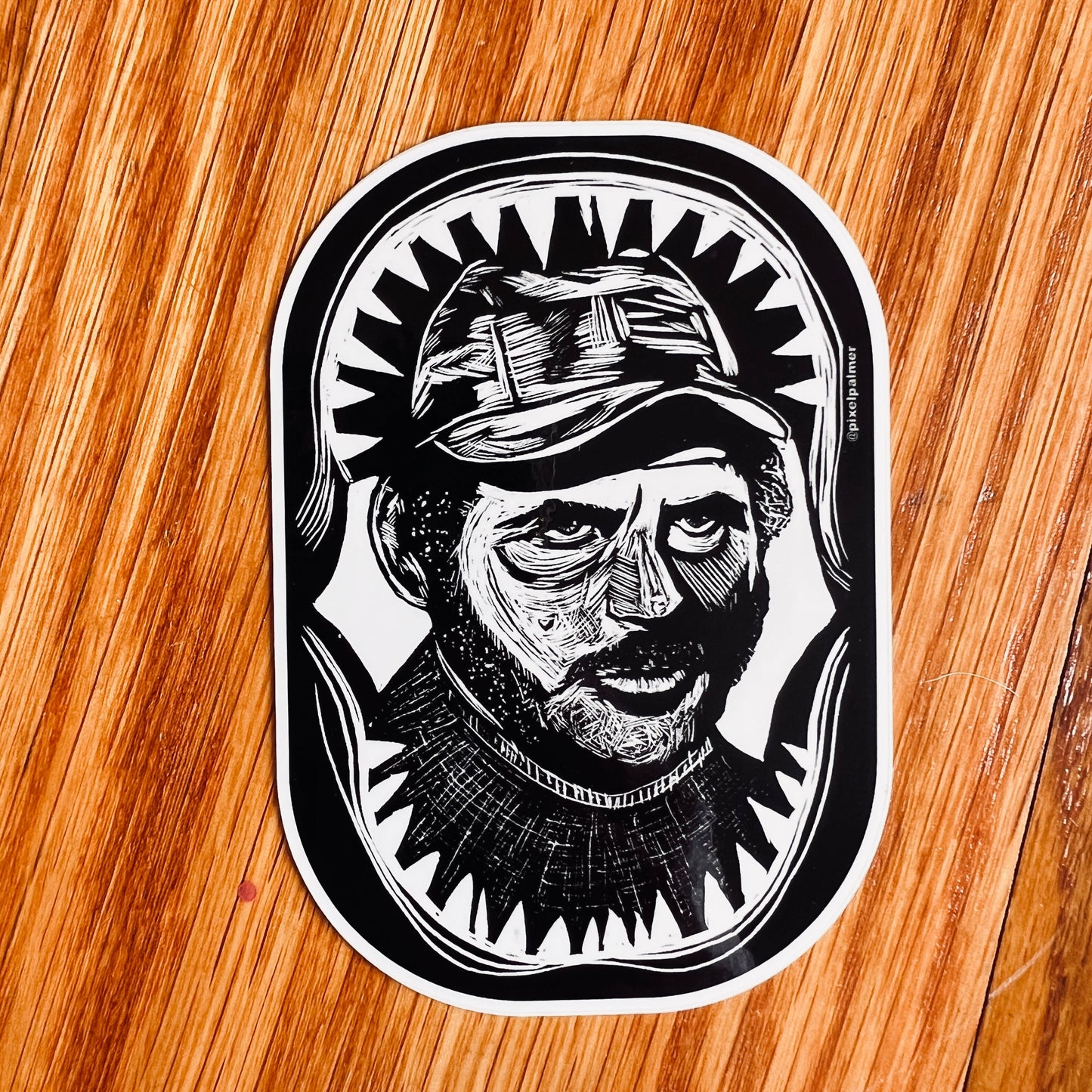 Quint - Robert Shaw - JAWS 2.75 x 4’’ glossy vinyl sticker from Pixel Palmer - Prints