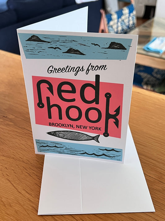 Red Hook - Brooklyn NY (Color) - Greeting Card w/ envelope blank inside - Greeting Card