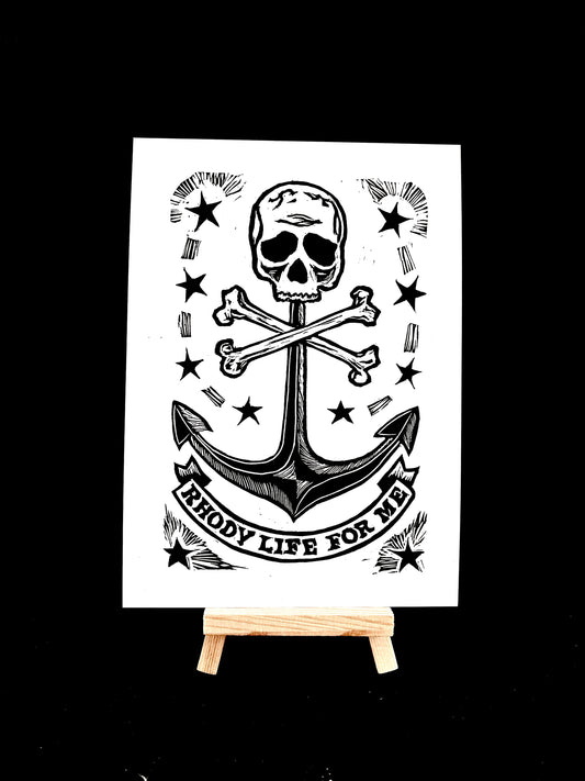 Rhody Life For Me - Rhode Island - Pirate Skull Anchor - Arts & Crafts