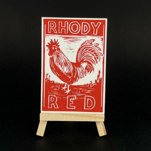 Rhody Red - sticker - Arts & Crafts