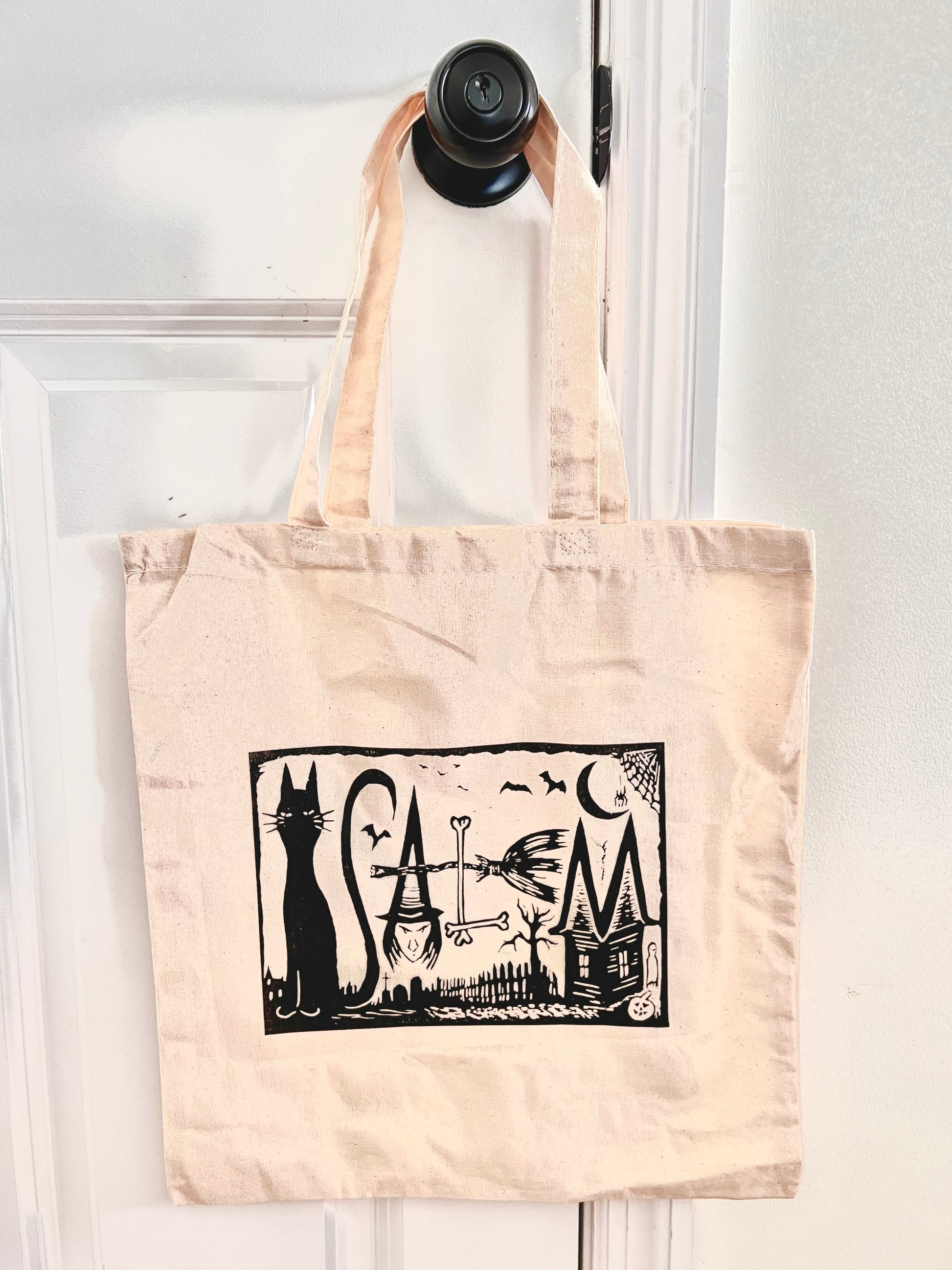 SALEM ’Spelled Out’ - Witches - Cotton Tote - cat ghost 7 gables - Tote Bag