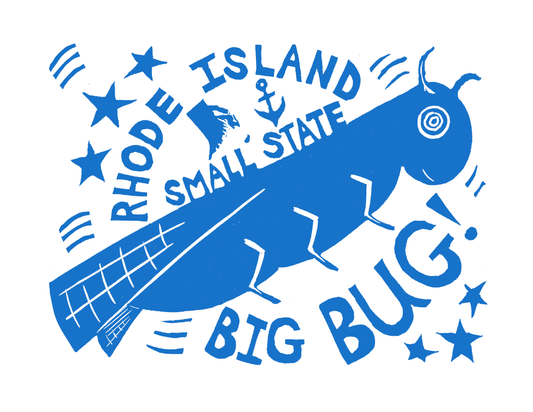 Small State Big Bug! Rhode Island (8.5 x 11’’) color print - Arts & Crafts
