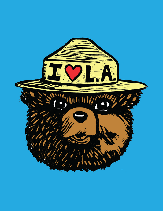 Smokey the Bear / I LOVE L.A. (8.5 x 11’’) color print - Arts & Crafts