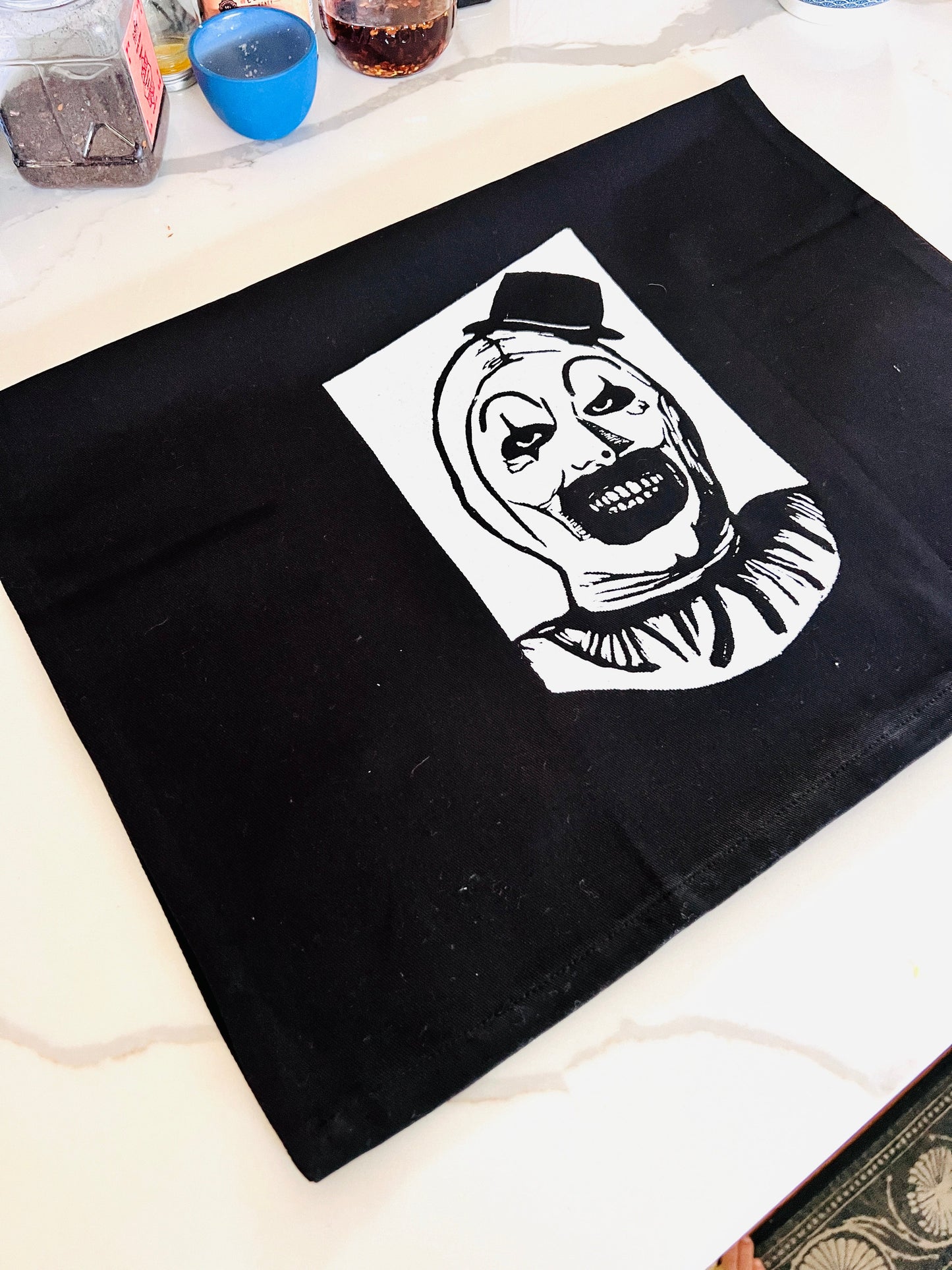 Terrifier Art the Clown HALLOWEEN - tea towel all cotton kitchen cooking baking food - Towel