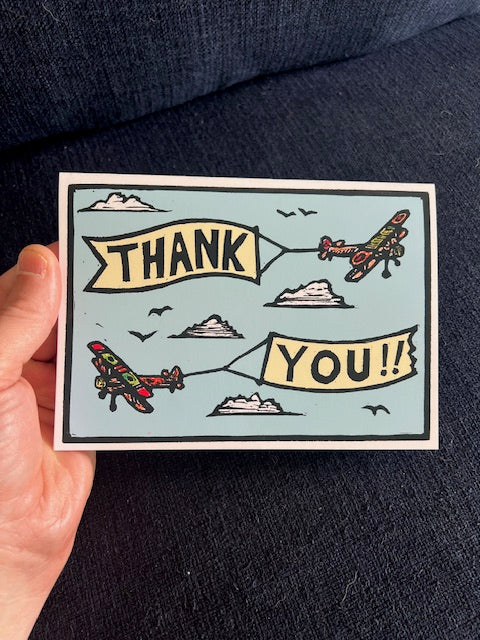 Thank You Bi-Planes - Greeting Card w/ envelope blank inside 5x7’’ - Greeting Card