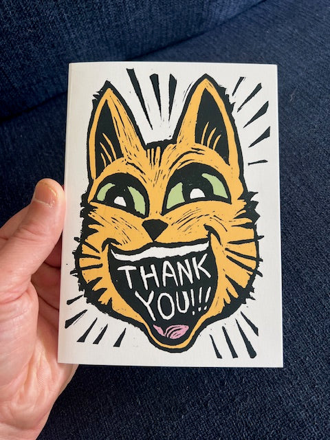 Thank You!!! Cat - Greeting Card w/ envelope blank inside 5x7’’ - Greeting Card