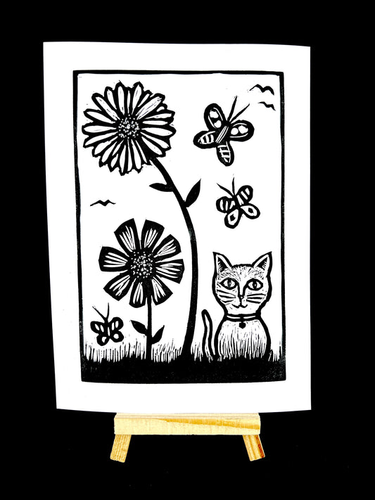 Towering Flowers Big Butterflies and an Itty Bitty Kitty - Arts & Crafts