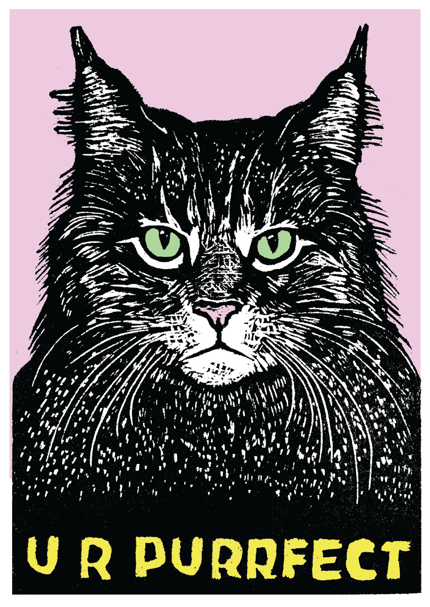 U R PURRFECT Cat - Greeting Card w/ envelope blank inside 5x7’’ - Greeting Card