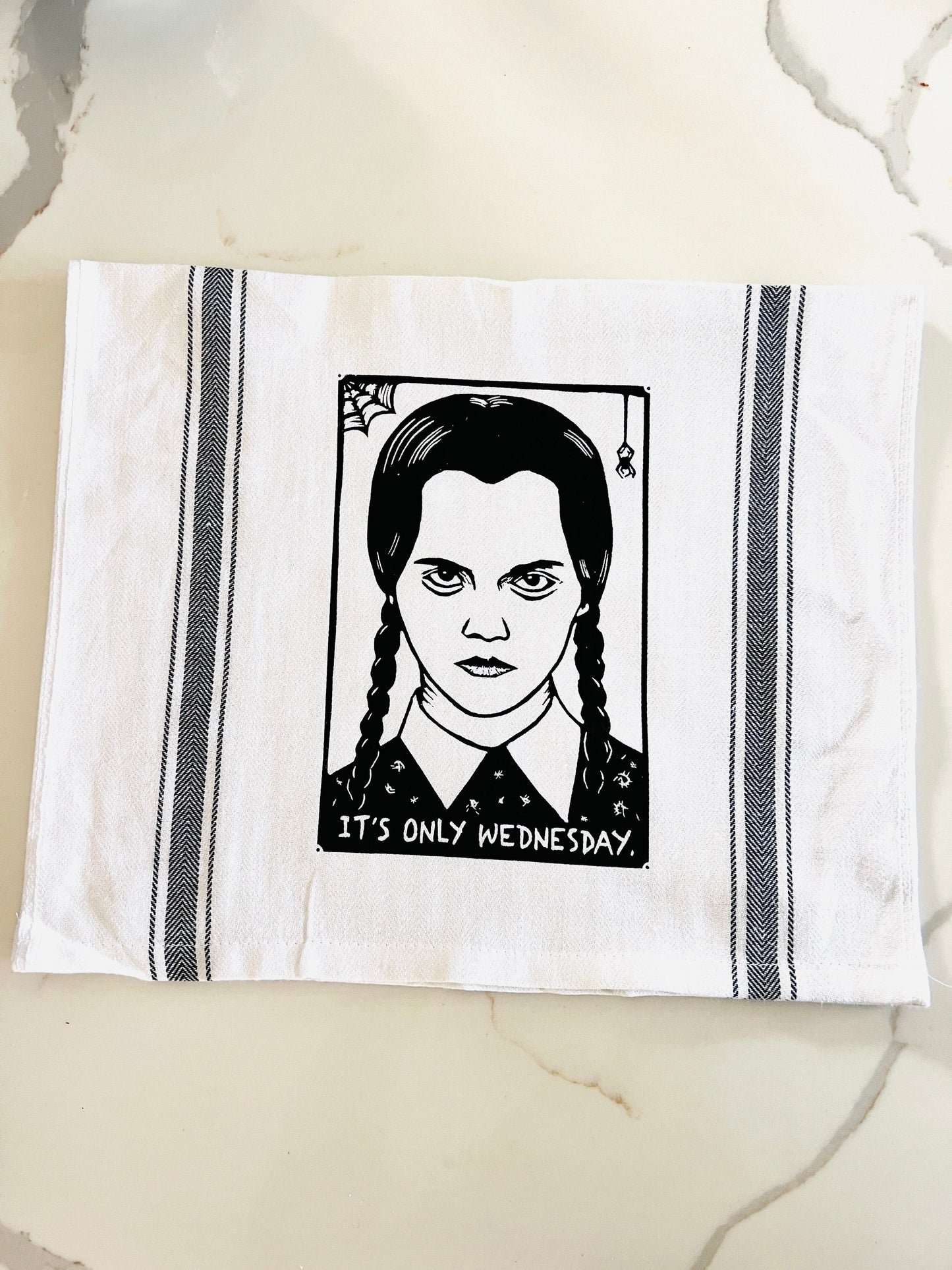 Wednesday Addams HALLOWEEN - tea towel all cotton kitchen cooking baking food - Towel
