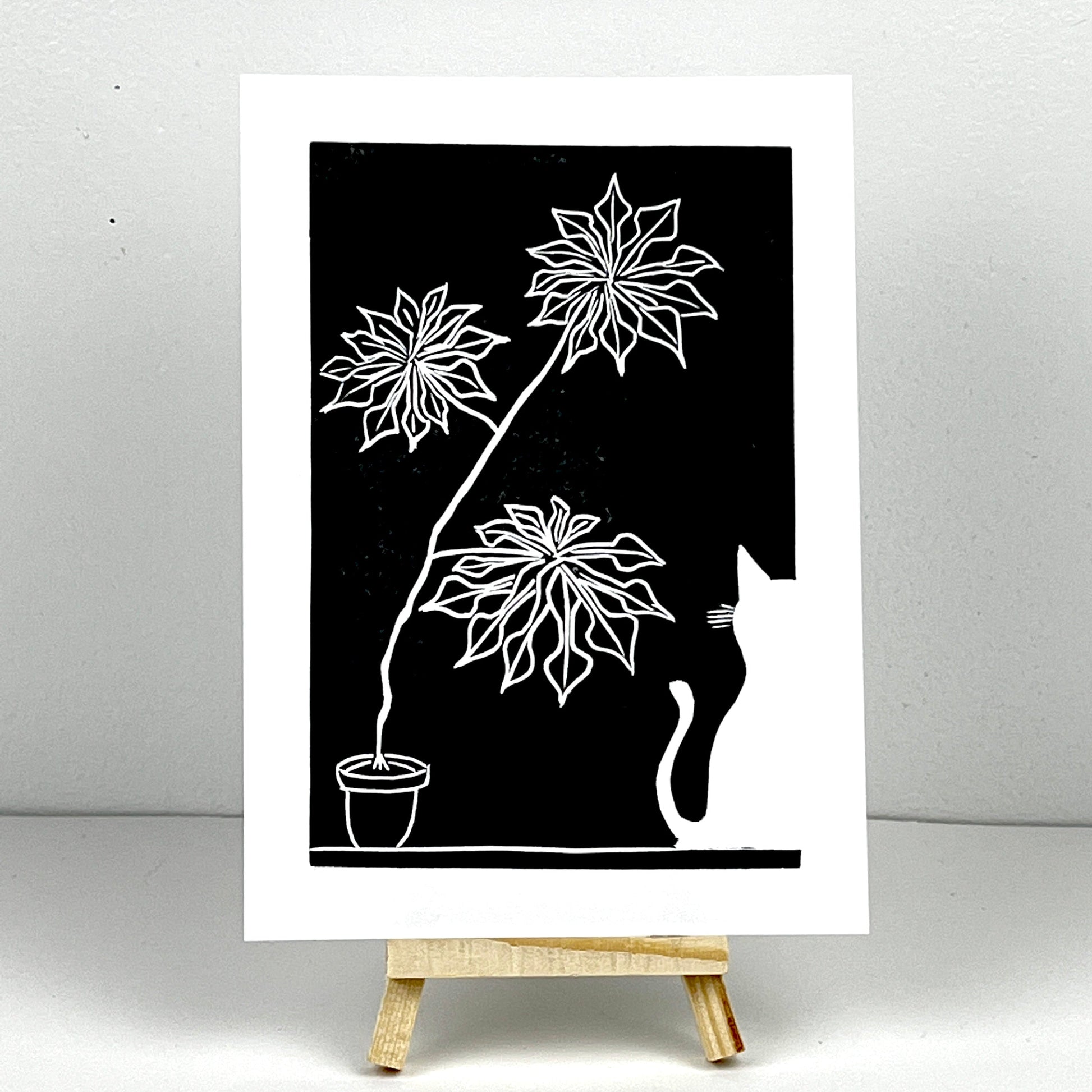 White Kitty with Manihot Monstera - Arts & Entertainment
