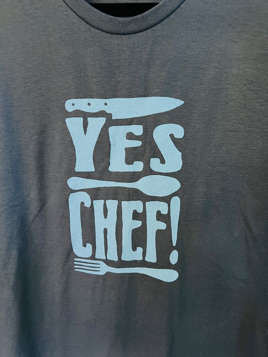 YES CHEF! Indigo Blue - screen print T-shirt Unisex Softstyle all cotton - Apparel