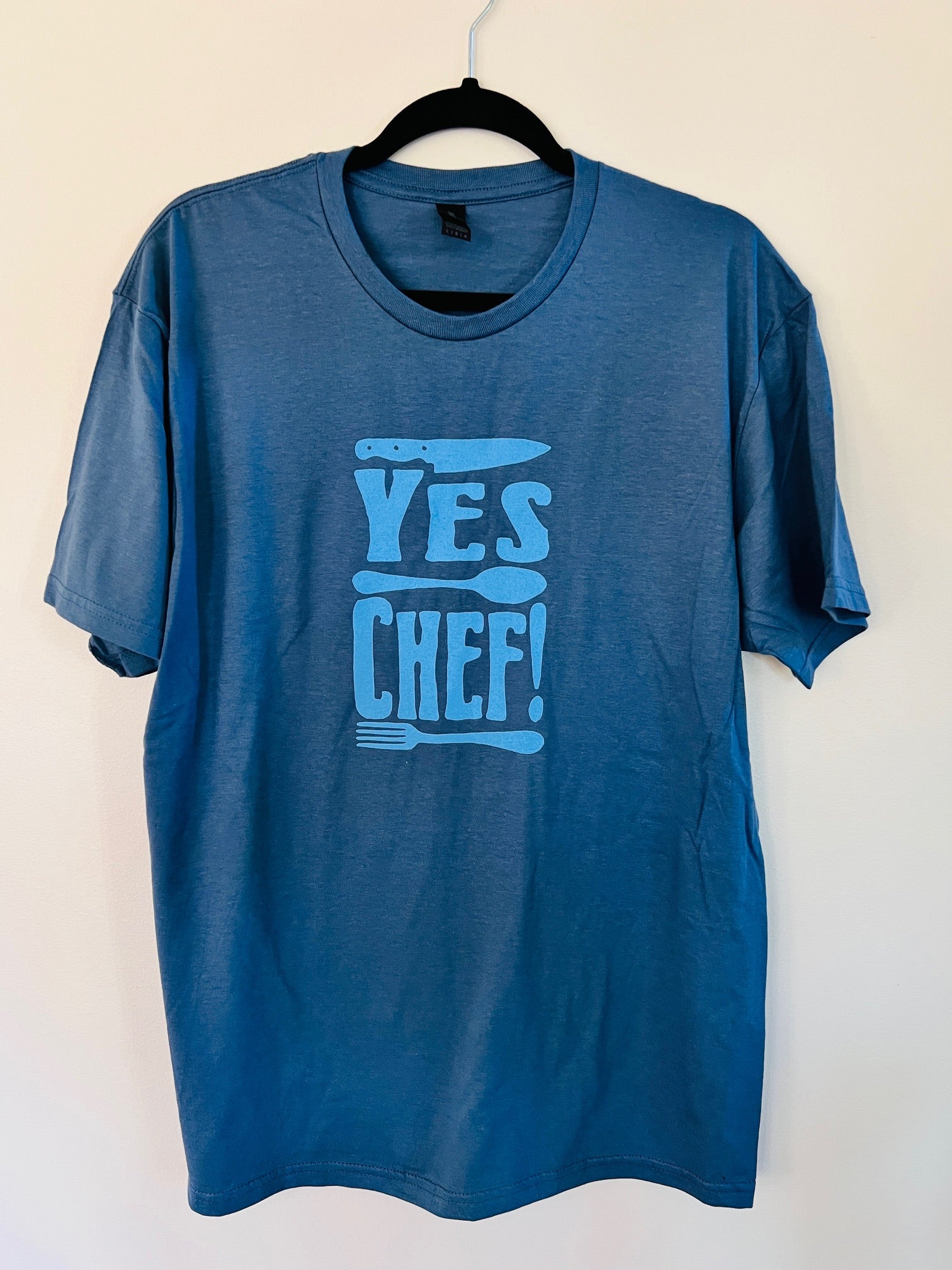 YES CHEF! Indigo Blue - screen print T-shirt Unisex Softstyle all cotton - Apparel