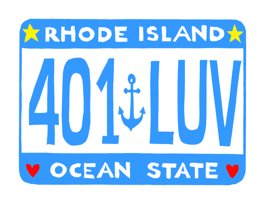 401 LUV / Rhode Island Ocean State License Plate (8.5 x 11’’) color print - Arts & Crafts