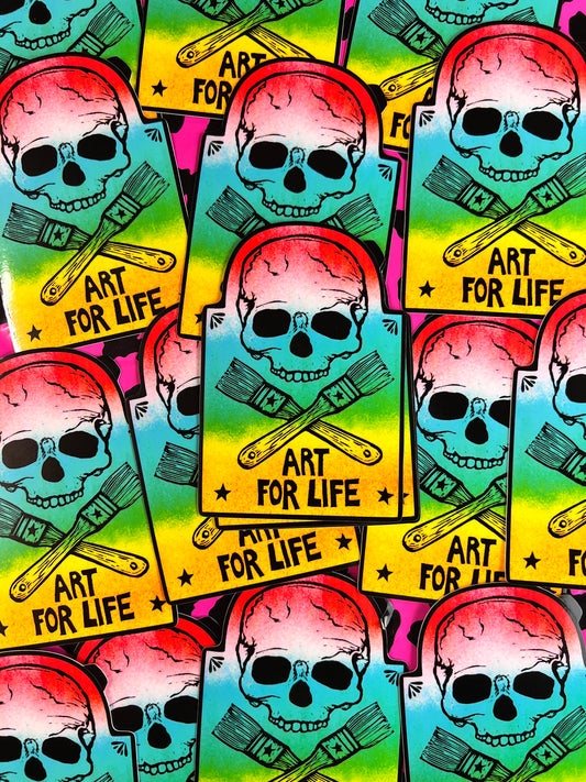ART FOR LIFE headstone vinyl sticker glossy