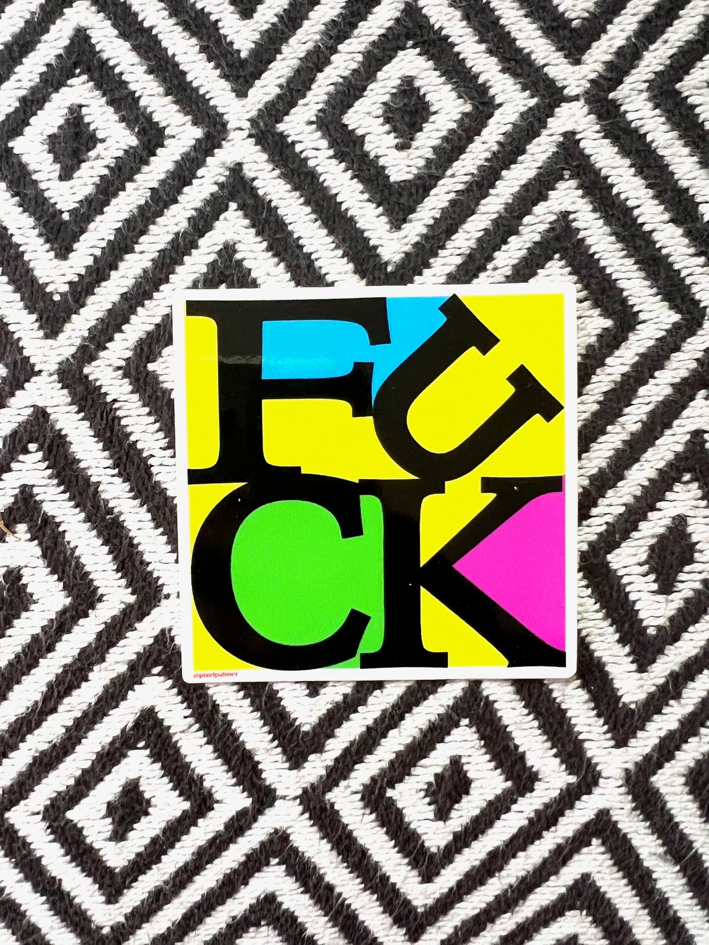 F U C K - (colorful language) glossy vinyl sticker from Pixel Palmer