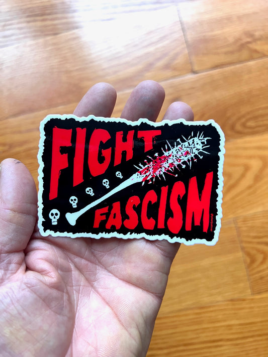 FIGHT FASCISM - glossy vinyl sticker from Pixel Palmer